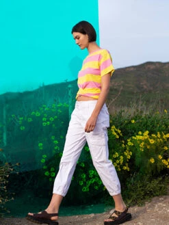 Twist Of Fate Tee Lemoncello/ Pink Stripe 9 Twist Of Fate Tee Lemoncello/ Pink Stripe -Clothing Store 0001 Tropical Tshirt Shop 4 30 0048 1