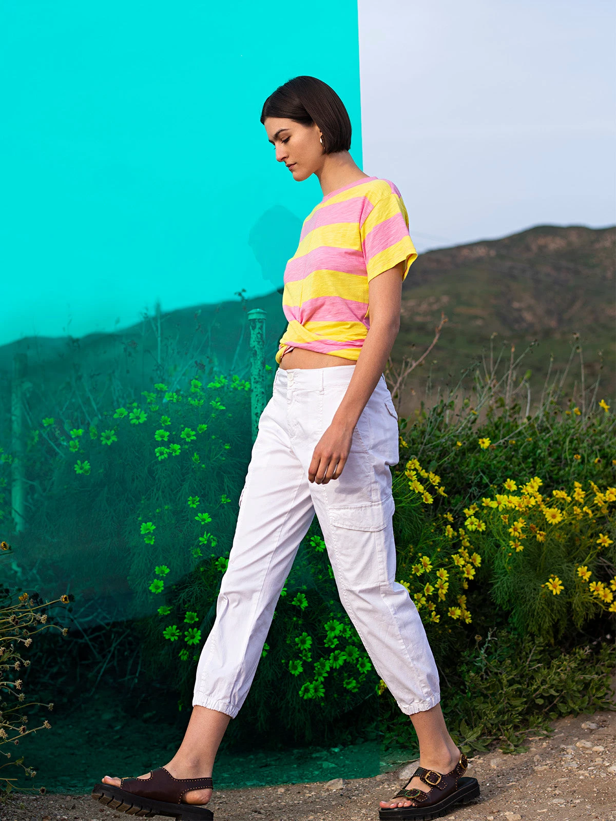 Twist Of Fate Tee Lemoncello/ Pink Stripe 5 Twist Of Fate Tee Lemoncello/ Pink Stripe - Image 5