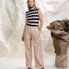 Slouchy Gab Semi High Rise Trouser Pant Roasted Cappuccino