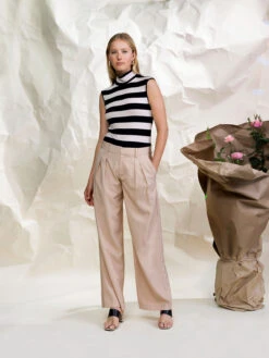 Slouchy Gab Semi High Rise Trouser Pant Roasted Cappuccino