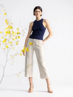 The Marine Standard Rise Crop Trouser Pant French Vanilla 9 The Marine Standard Rise Crop Trouser Pant French Vanilla -Clothing Store 0052 Marine Crop Pant 6.30 5185