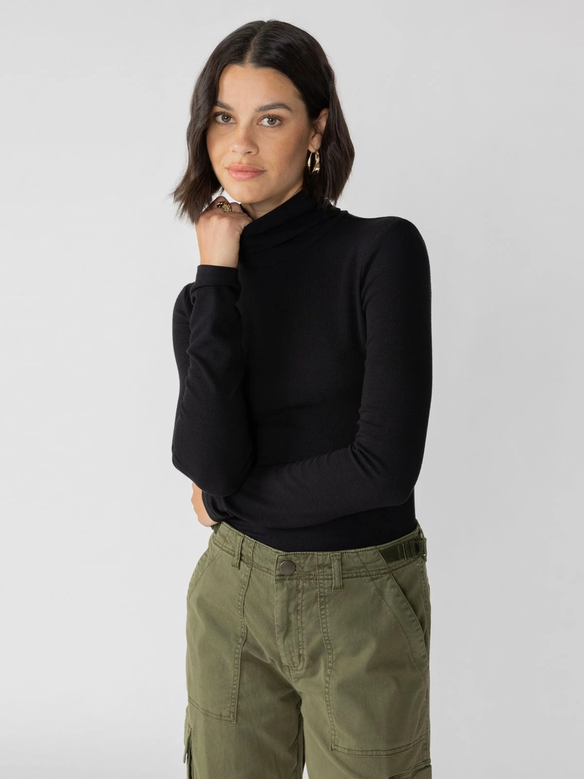 Essential Turtleneck Top Black 3 Essential Turtleneck Top Black - Image 3