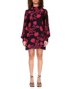 Sanctuary Volume Sleeve Mock Neck Dress