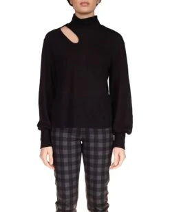 Sanctuary Cutout Mock Neck Top