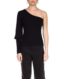 Sanctuary One Shoulder Rib Sweater