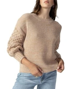 Sanctuary Cable Sleeve Sweater