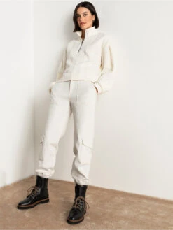 Brooklyn Cargo Semi High Rise Pant Winter White