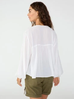 Wide Sleeve Blouse White -Clothing Store CB2271BY5 WHTE 2223