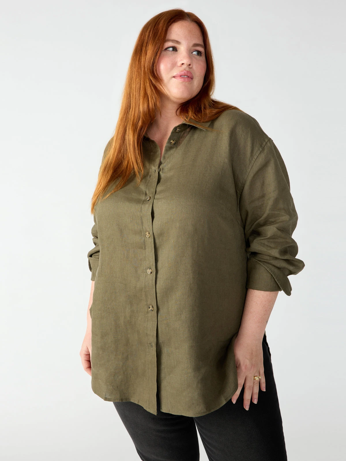 Relaxed Linen Shirt Mossy Green Inclusive Collection 1 Relaxed Linen Shirt Mossy Green Inclusive Collection