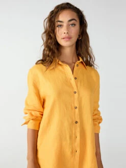 Relaxed Linen Shirt Solar Flare