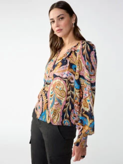 Relaxed Button Blouse Tapestry -Clothing Store CB2306CC2 TAPS 001278