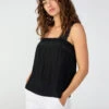 Lace Insert Cami Black
