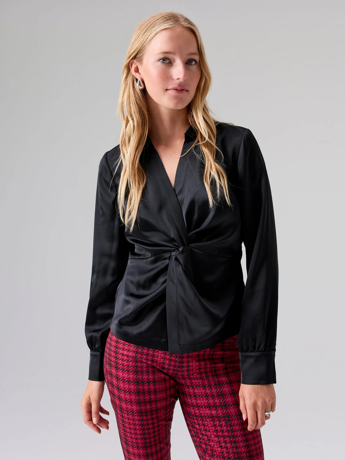 Easy On Me Satin Blouse Black 1 Easy On Me Satin Blouse Black