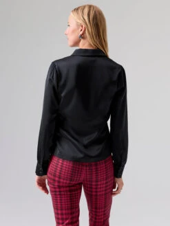 Easy On Me Satin Blouse Black 6 Easy On Me Satin Blouse Black -Clothing Store CB2325BP3 BLCK 1879