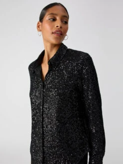 Radiant Sequin Shirt Black