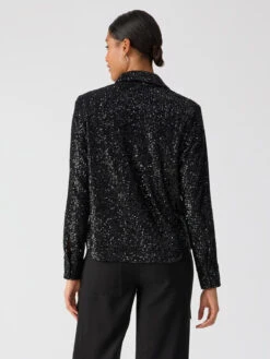 Radiant Sequin Shirt Black -Clothing Store CB2363CE3 BLCK 03358