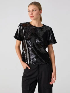 The Perfect Sequin Tee Black -Clothing Store CB2380CE1 BLCK 03869