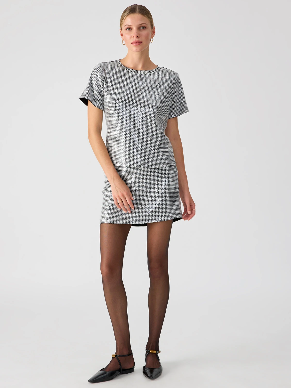 The Perfect Sequin Tee Micro Houndstooth 2 The Perfect Sequin Tee Micro Houndstooth - Image 2