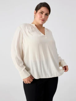 Lizzie Sateen Tunic Top Cappuccino Inclusive Collection