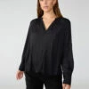 Lizzie Sateen Tunic Top Black