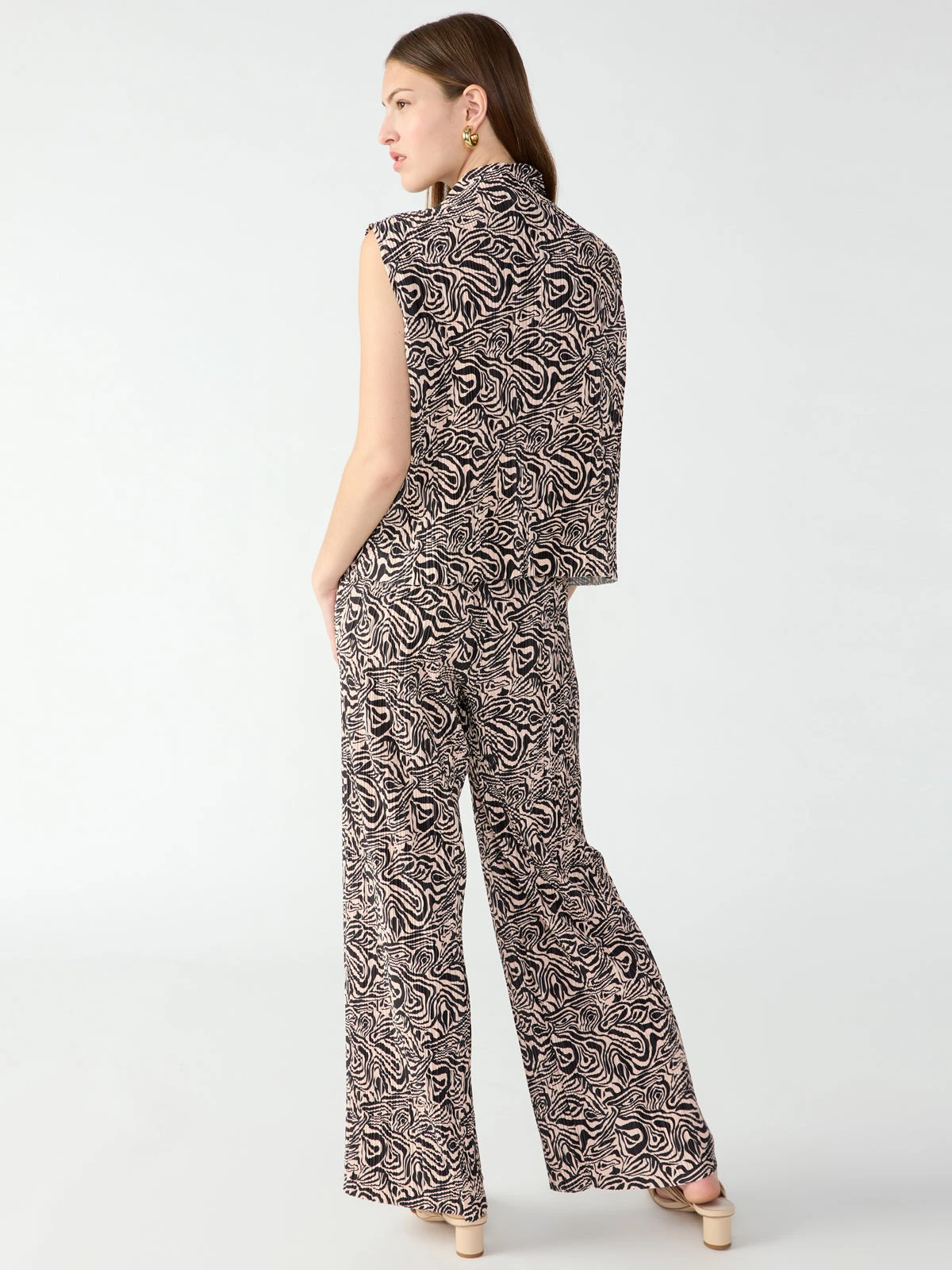 Plisse Semi High Rise Pull On Pant Safari 3 Plisse Semi High Rise Pull On Pant Safari - Image 3
