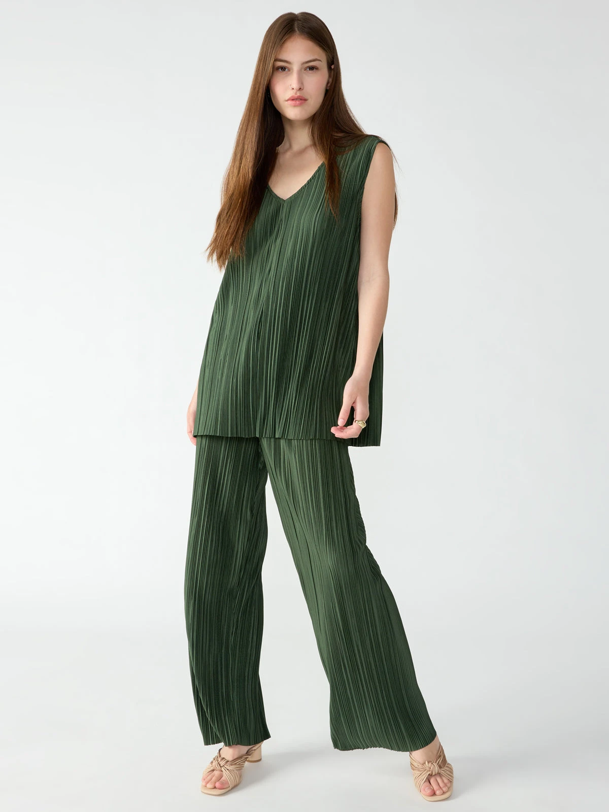 Plisse Tunic Top Kombu Green 2 Plisse Tunic Top Kombu Green - Image 2