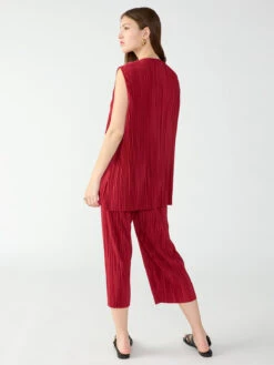 Plisse Semi High Rise Culotte Red Dahlia -Clothing Store CB2411PE8 REDD 1216