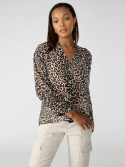 Flow With Me Blouse Caramel Classy Cat
