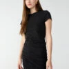 Ruched T-Shirt Dress Black