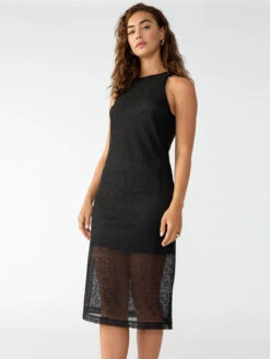 Halter Crochet Dress Black
