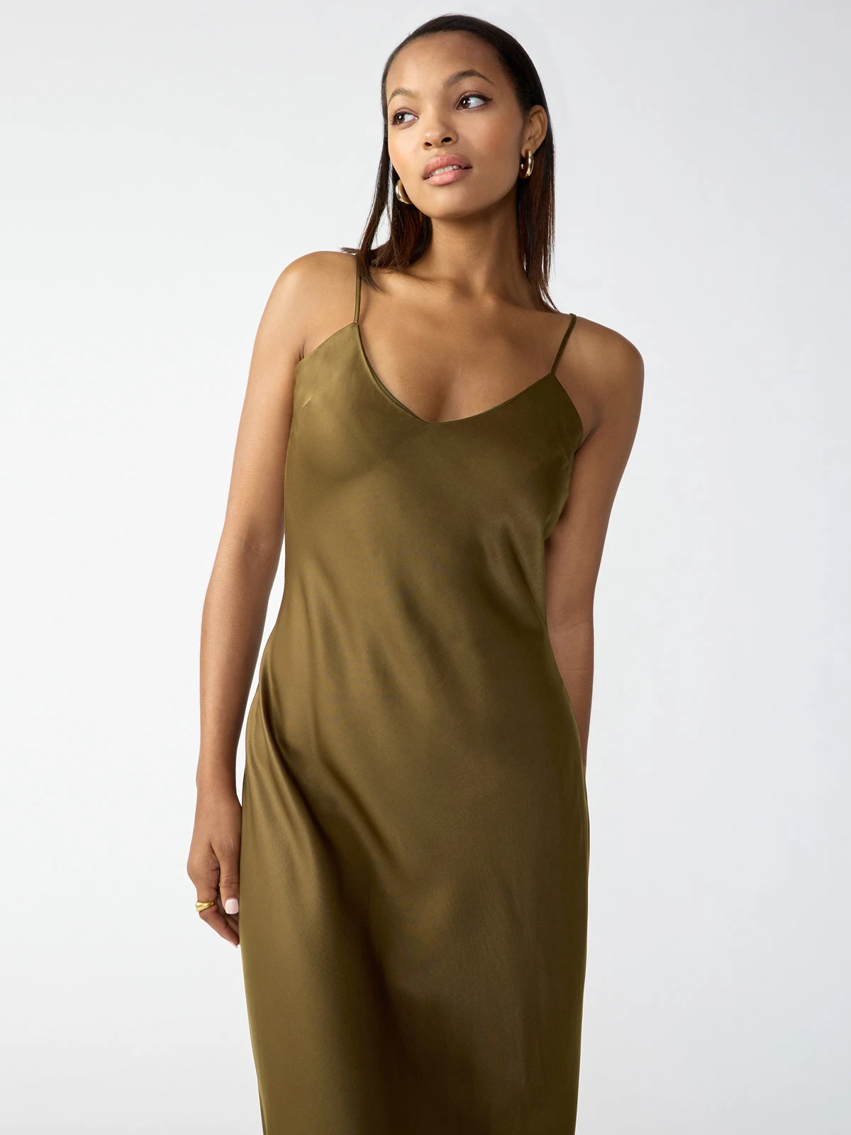 Slip Midi Dress Fatigue 2 Slip Midi Dress Fatigue - Image 2