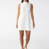 Mock Neck Shift Dress Milk
