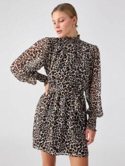 Too Fab Tie Dress Caramel Classy Cat