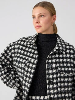 The Shacket Brushed Houndstooth