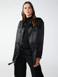 Justine Shacket Black -Clothing Store CJ0912CB3 BLCK 000478