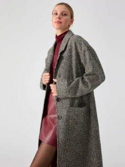 Myer Duster Coat Houndstooth Mini