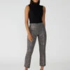 Carnaby Kick Crop Semi High Rise Legging Cappuccino Glen Plaid