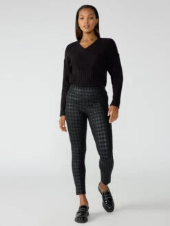 Runway Semi High Rise Legging Coated Plaid 7 Runway Semi High Rise Legging Coated Plaid -Clothing Store CP0720K7A COTP 003828