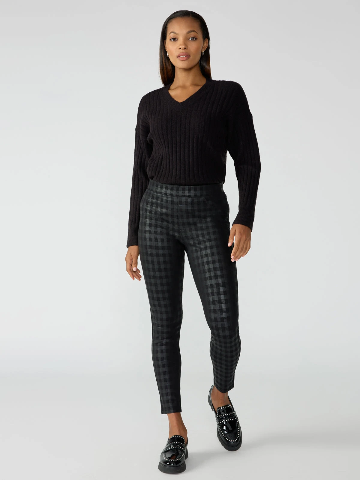 Runway Semi High Rise Legging Coated Plaid 3 Runway Semi High Rise Legging Coated Plaid - Image 3