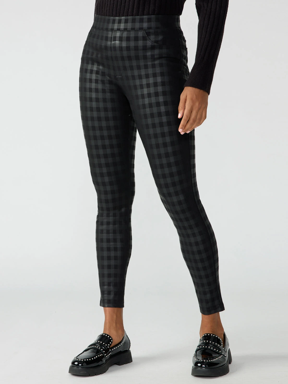 Runway Semi High Rise Legging Coated Plaid 2 Runway Semi High Rise Legging Coated Plaid - Image 2