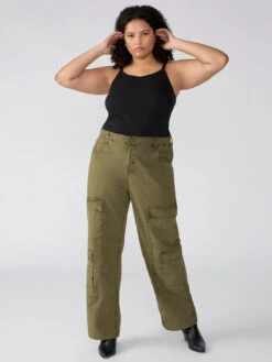 Low Slung Y2K Standard Rise Cargo Pant Mossy Green -Clothing Store CP0941BW5 MSGR 000884