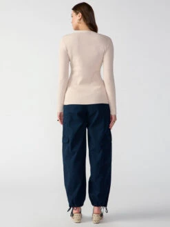 Canopy Semi High Rise Cargo Pant Navy Reflection -Clothing Store CP0949BW7 NVYR 001154