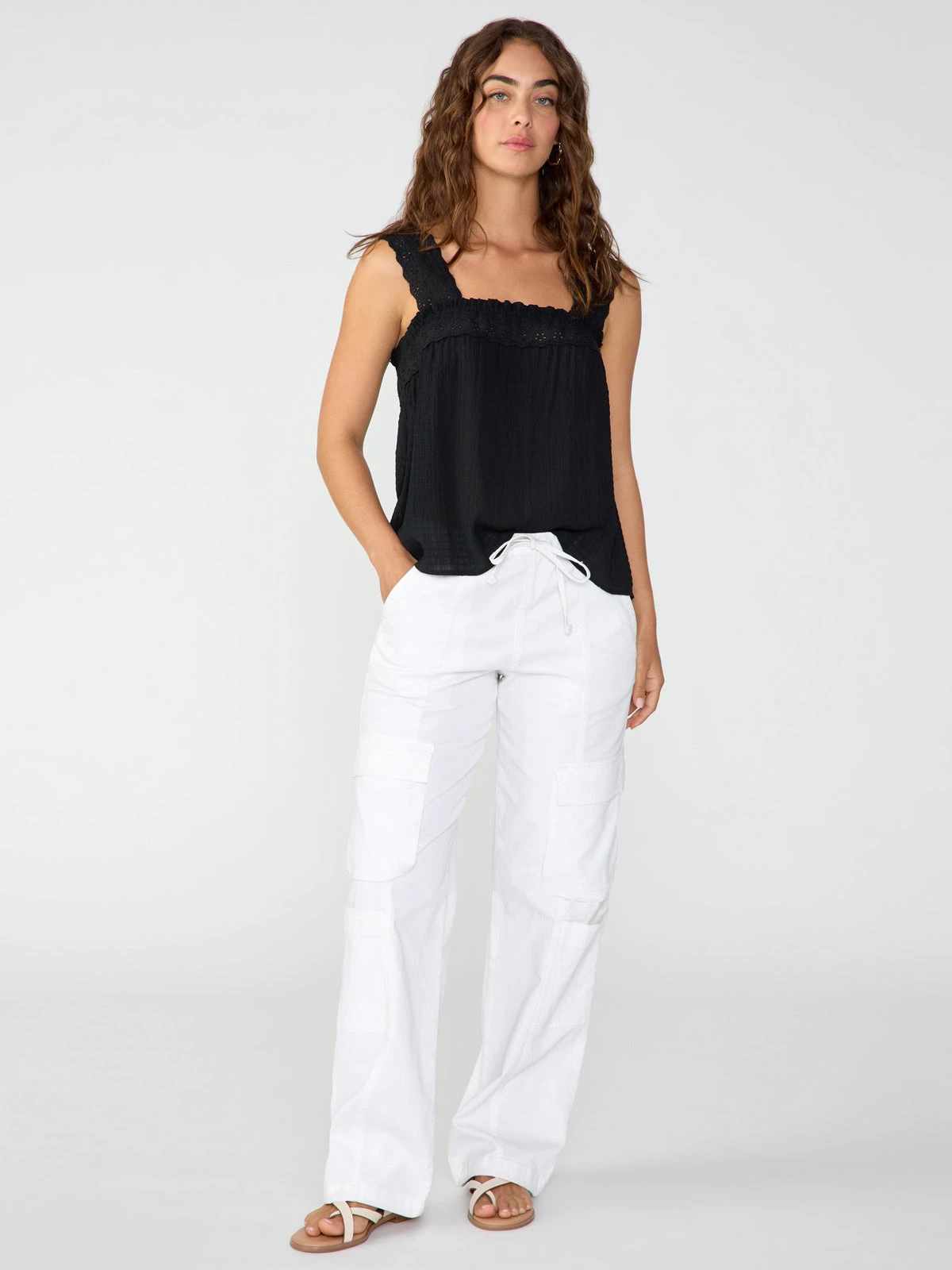 90's Cargo Semi High Rise Pant White 1 90's Cargo Semi High Rise Pant White