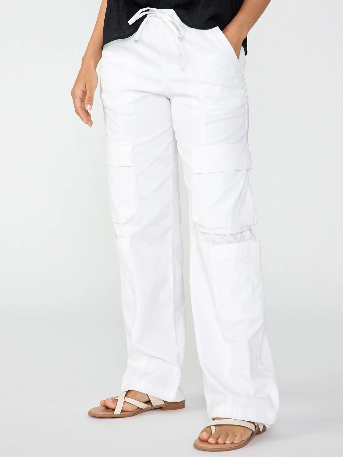 90's Cargo Semi High Rise Pant White 2 90's Cargo Semi High Rise Pant White - Image 2