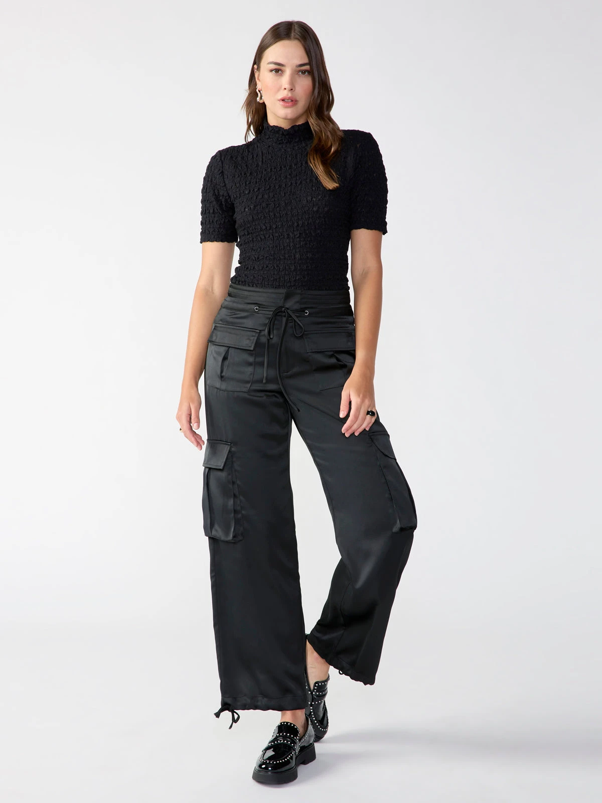 Reese Cargo Semi High Rise Pant Black 1 Reese Cargo Semi High Rise Pant Black
