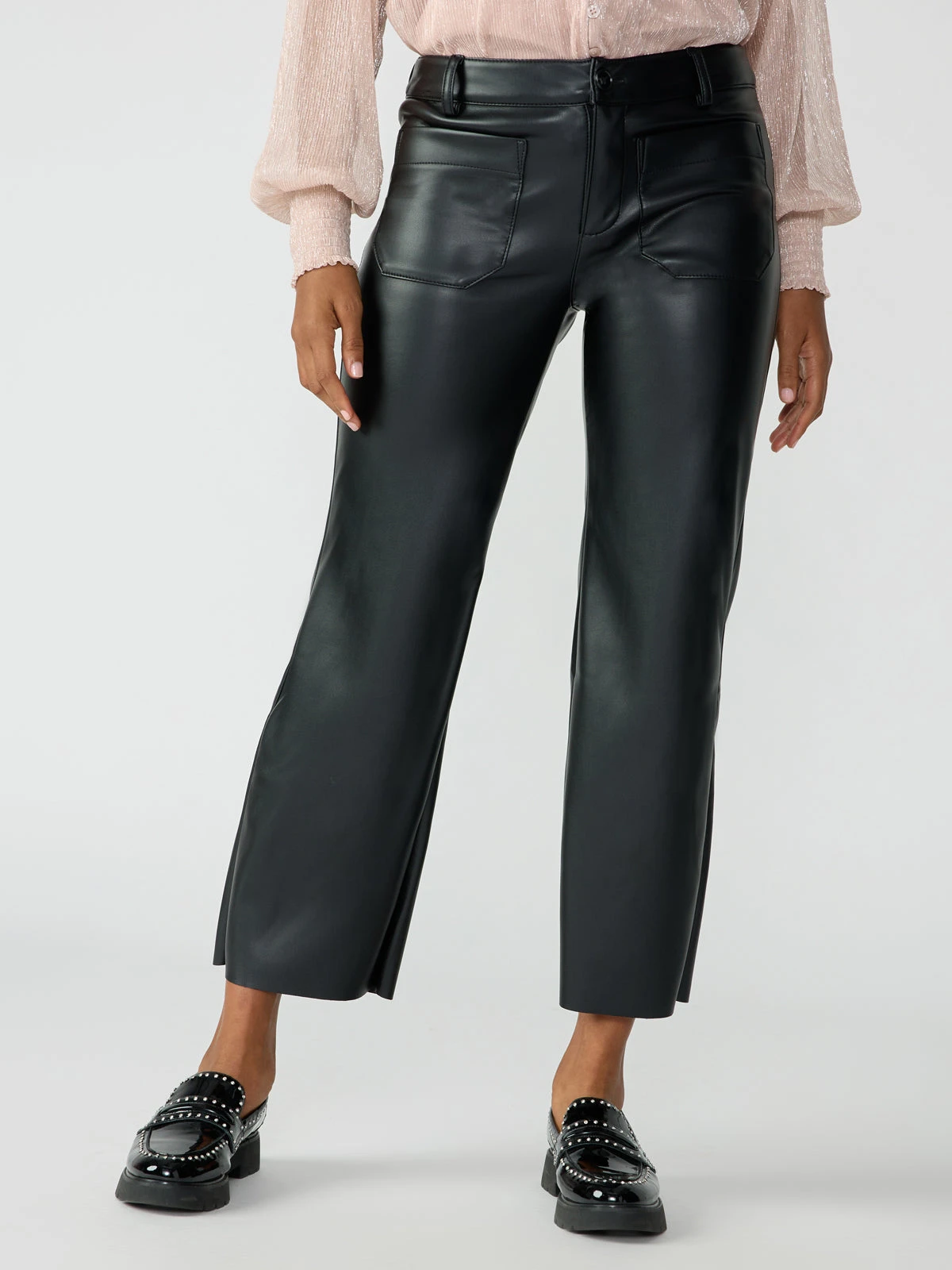 The Marine Standard Rise Leather Crop Trouser Pant Black 2 The Marine Standard Rise Leather Crop Trouser Pant Black - Image 2