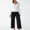 The Marine Semi High Rise Crop Trouser Pant Black
