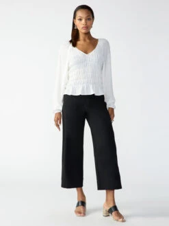 The Marine Semi High Rise Crop Trouser Pant Black