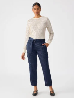 Classy Standard Rise Cargo Trouser Pant Navy Reflection