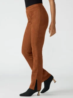 Abbey Faux Suede Semi High Rise Legging Caramel Cafe -Clothing Store CP0989SFO CRCF 001080